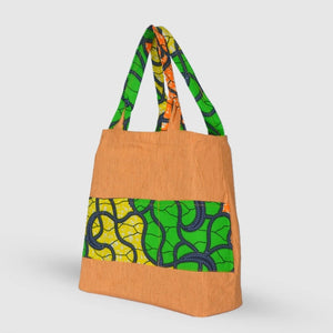 -25% - Tote Bag réversible "Fonoforé" - Vert & Orange - Sawaxx