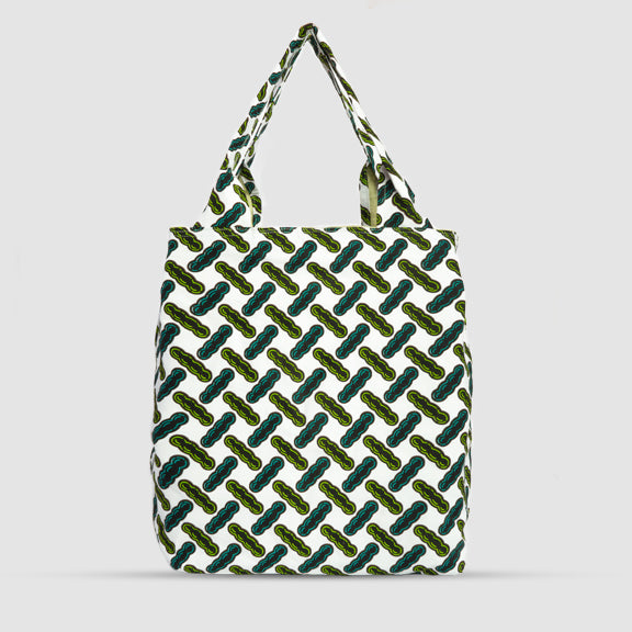 Tote Bag réversible - Vert & Blanc - Sawaxx