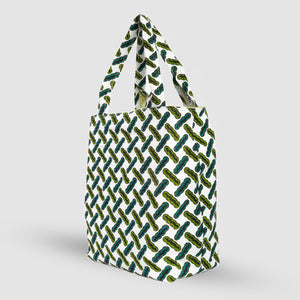 Tote Bag réversible - Vert & Blanc - Sawaxx